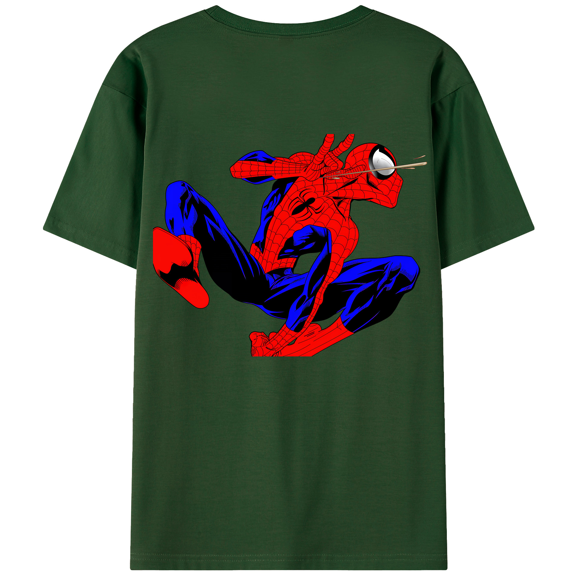 （画像用） Spider Man スパイダーマン 綿100％半袖Tシャツ（背面プリント）